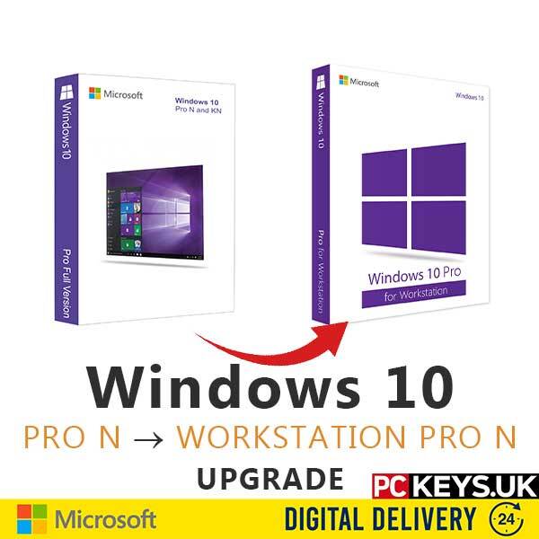 Microsoft Windows 10 Pro N to Professional N Workstation Upgrade