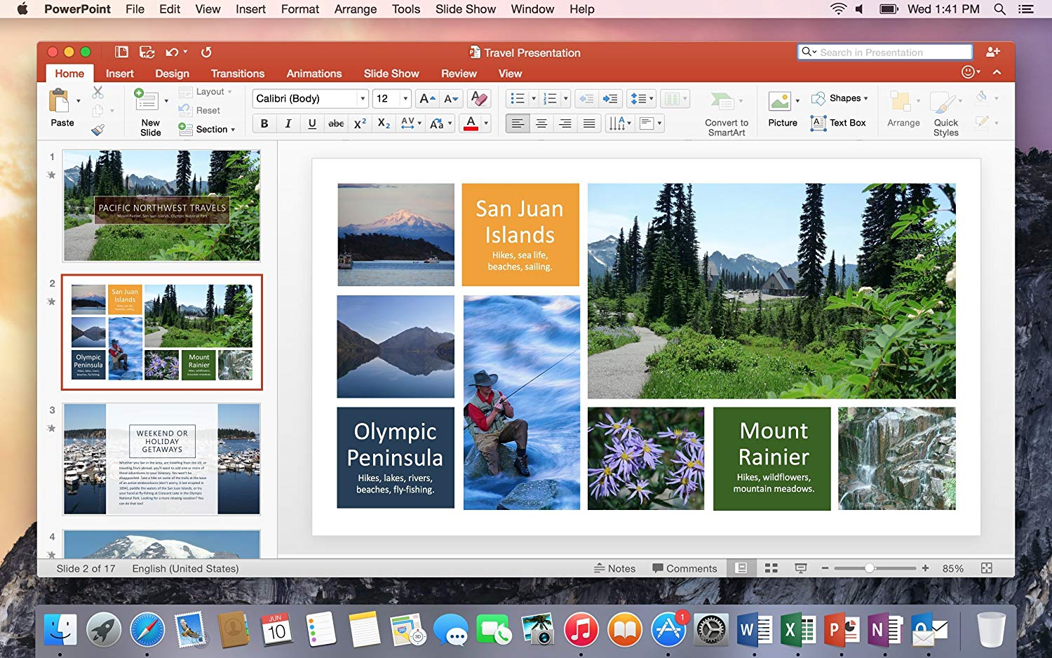 Mac Business 2016 PowerPoint in action 