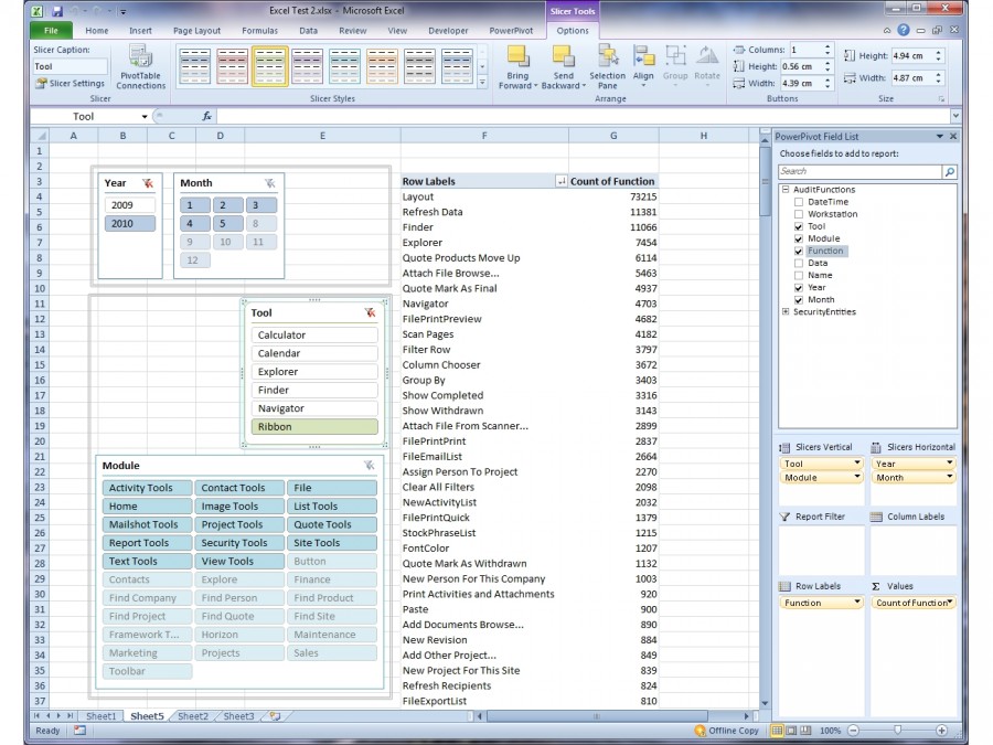 Excel 2010 flow