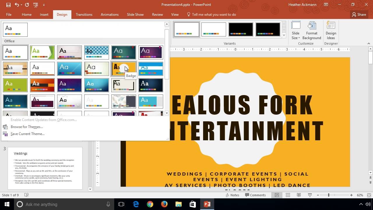 PowerPoint 2016 desktop