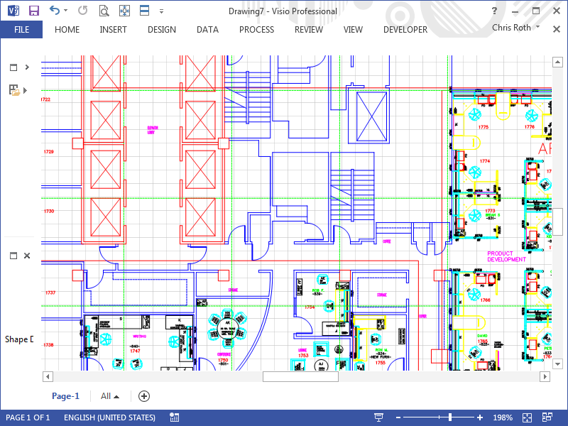 Visio 2013 floor plan